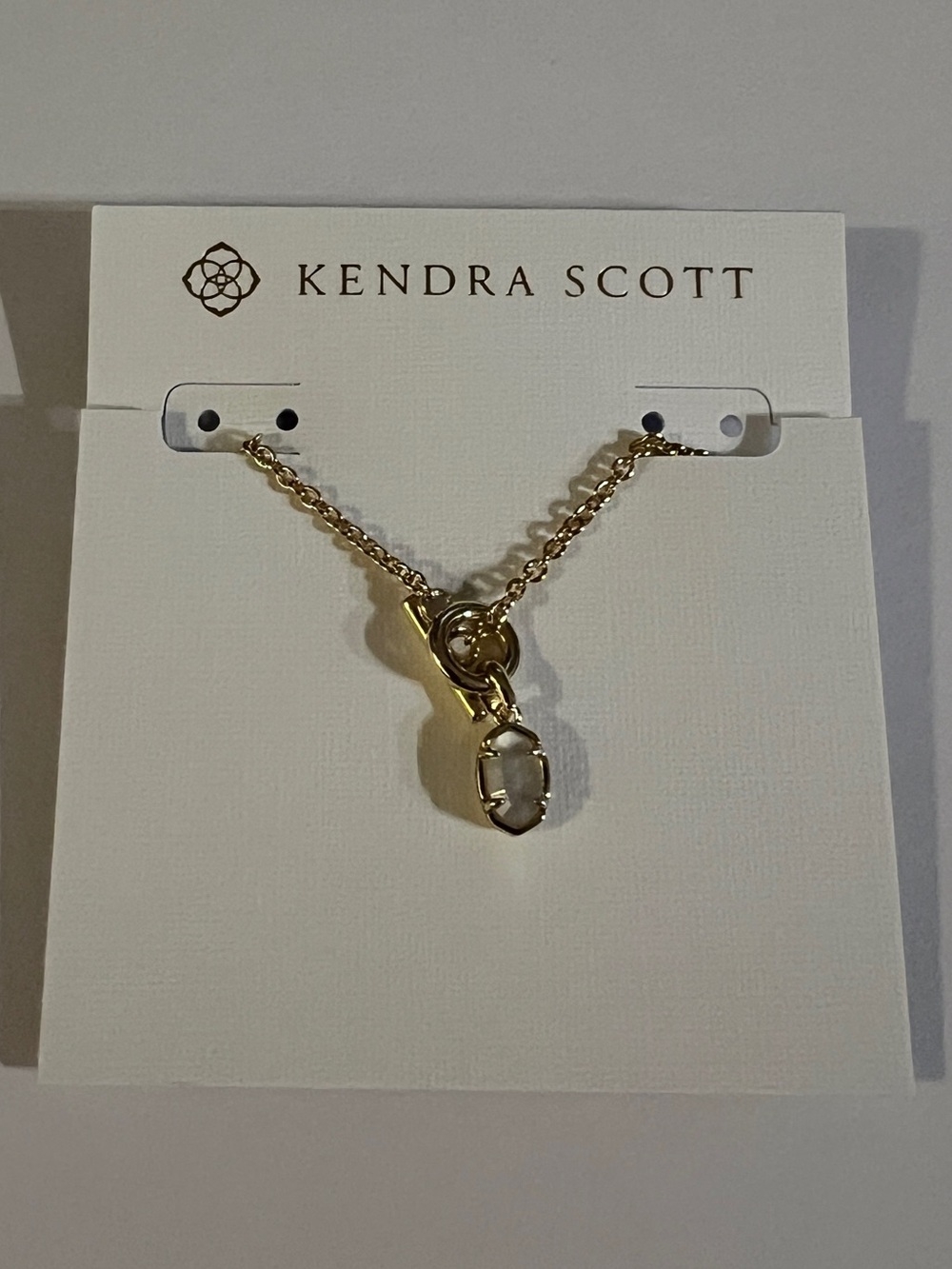 Kendra Scott Mini Elisa Gold and IvoryToggle Pendant Necklace